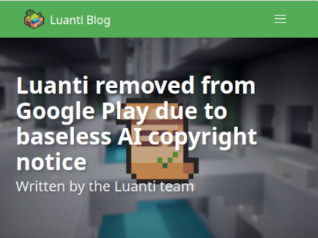 Luanti удален из Google Play
