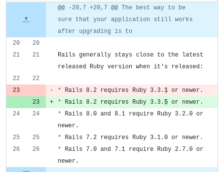 Rails теперь требует Ruby 3.3.5