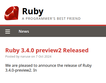 Ruby: 3.4.0 preview2